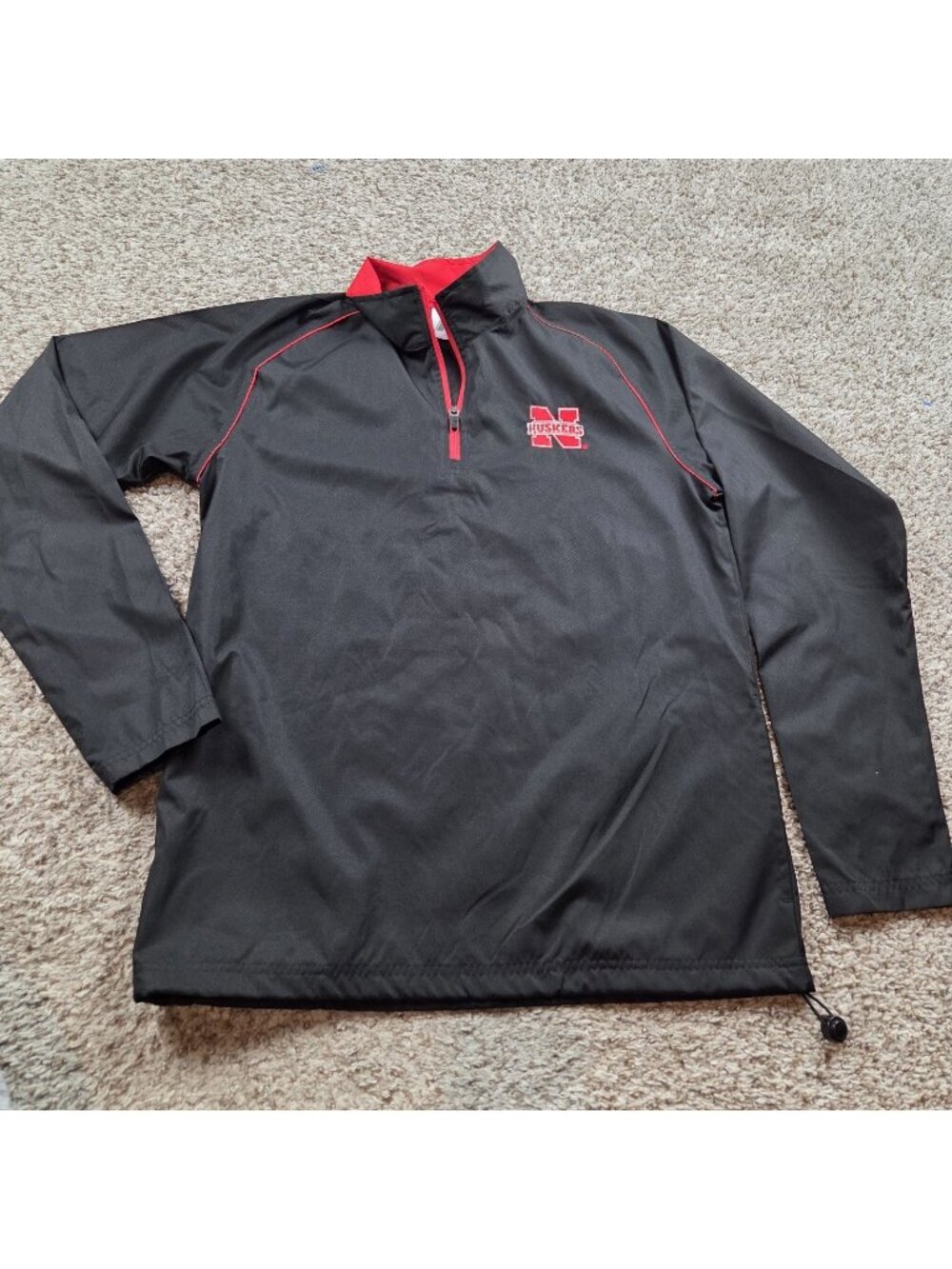 Russell Nebraska Huskers 1/4 Zip Pullover Men’s Large Lightweight Windbreaker